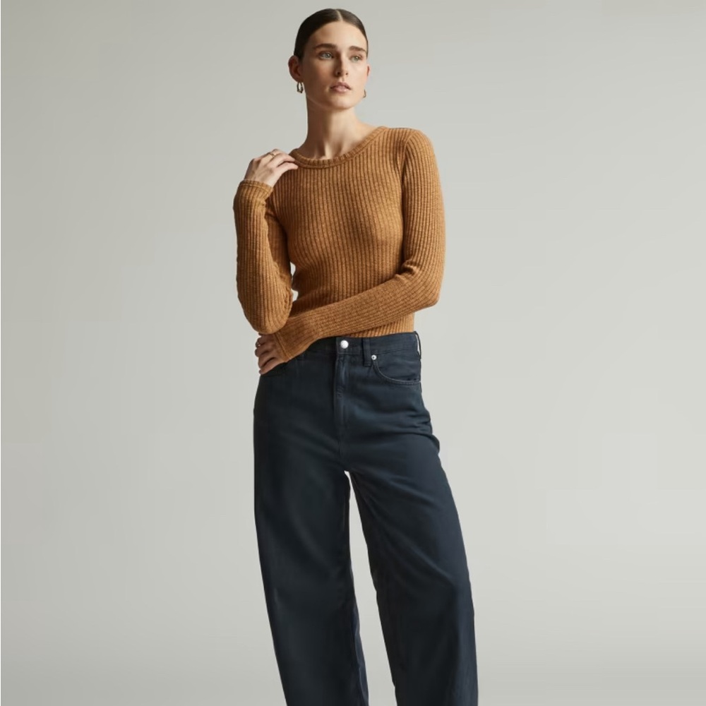The Cozy-Rib Long-Sleeve Tee
 in Cappuccino